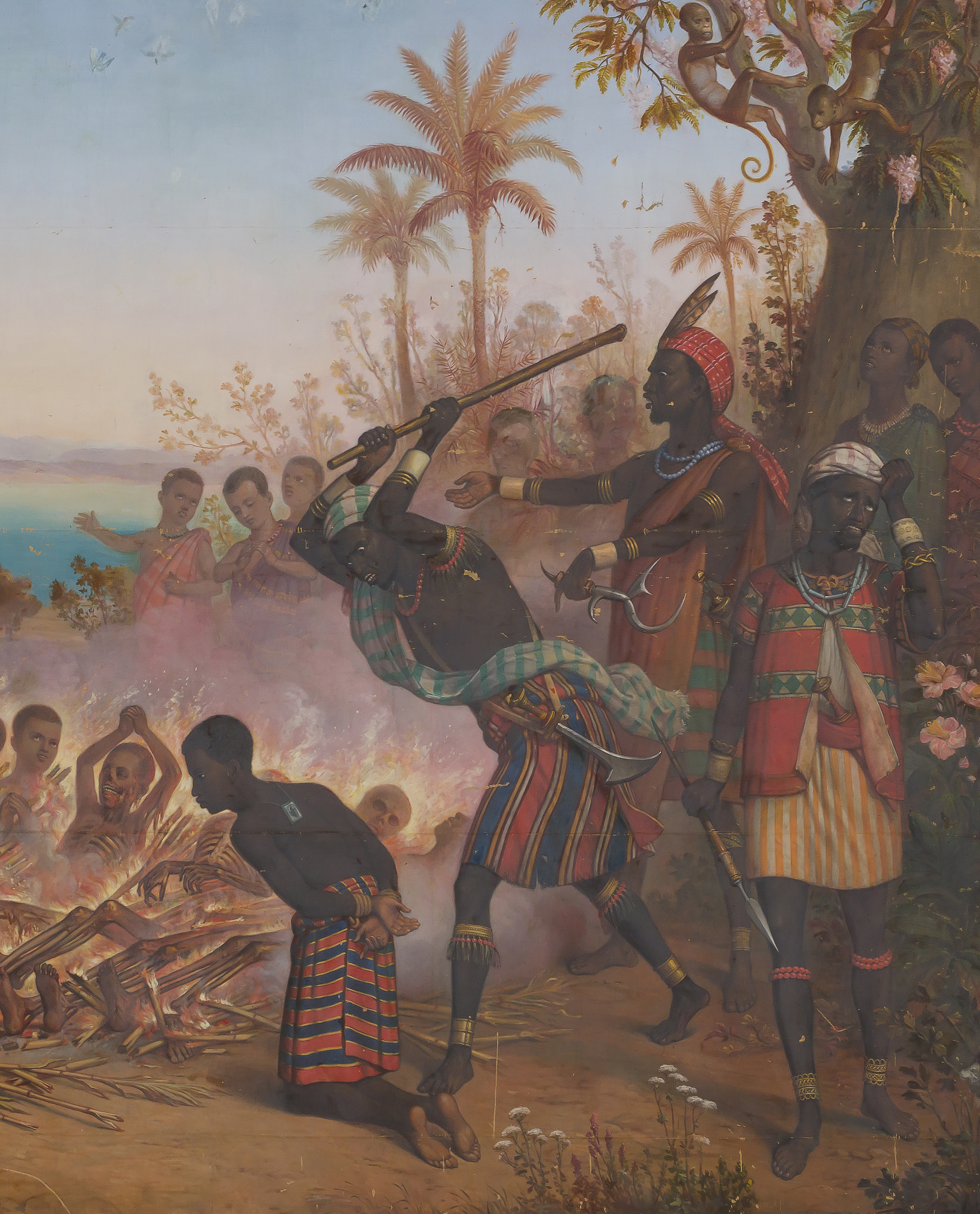 L'histoire des martyrs de l’Ouganda, déroulée sur une toile longue de 5 mètres